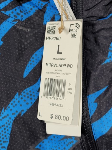 NUOVO Adidas Giacca a Vento Uomo L Mimetico Ventilato Leggero Imballabile Outdoor - Foto 8 di 12
