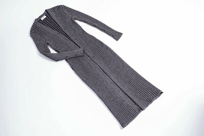 Women s Ribbed Knit Wool Blend Maxi Cardigan, SIZE M
