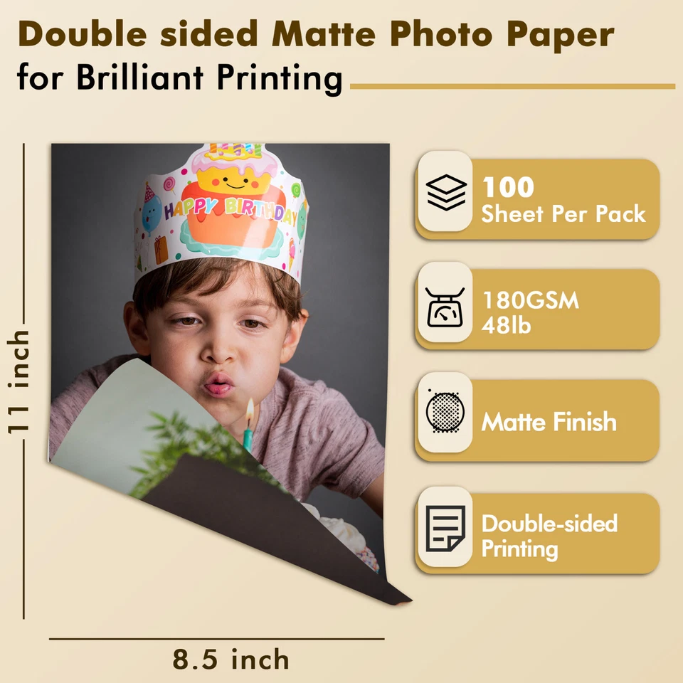 300 Koala Double Sided Matte Photo Paper 8.5x11 48lb 10Mil Inkjet Printer Epson - Image 2 of 4