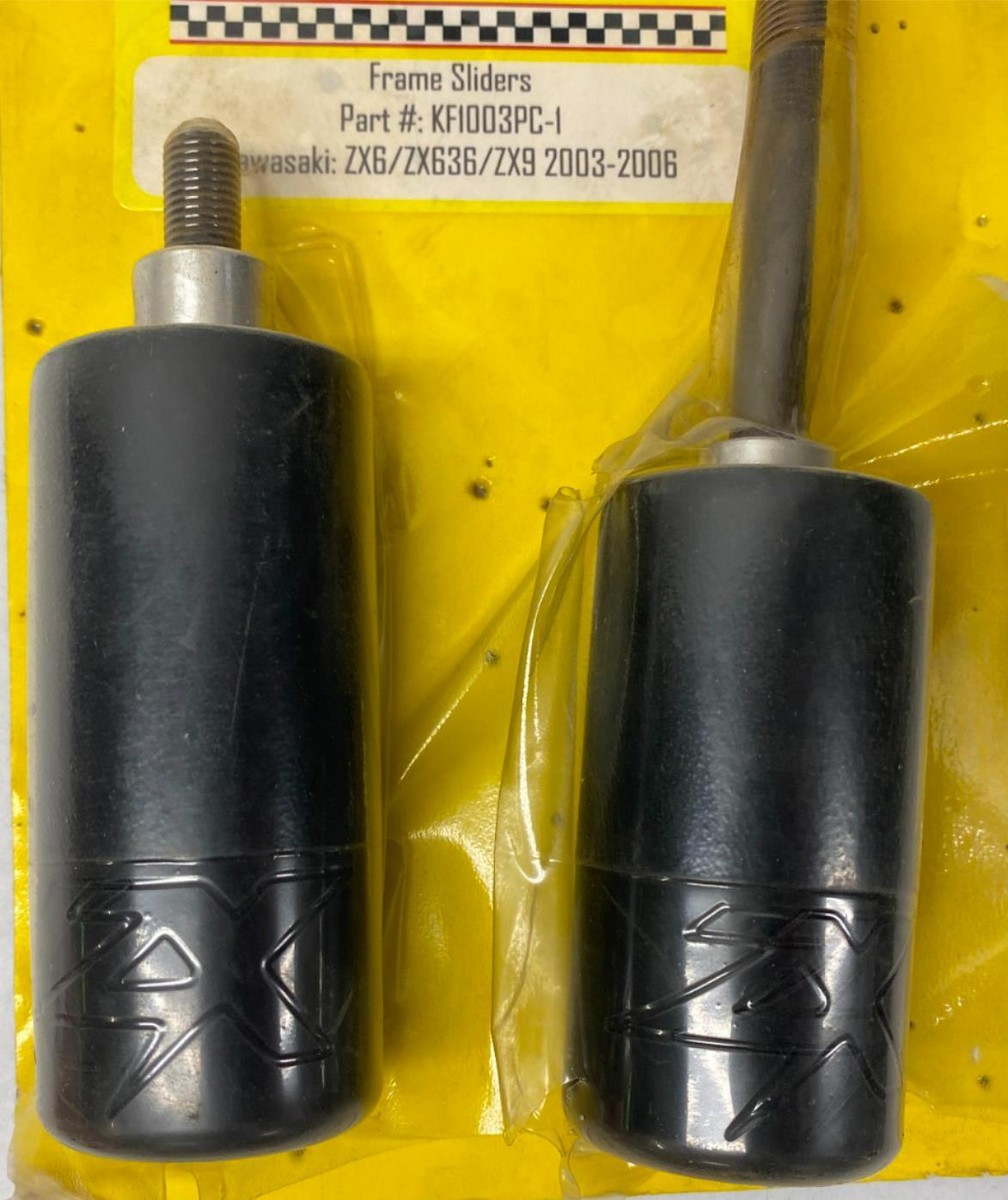 Kawasaki ZX6 ZX636 ZX9 2003-2006 Frame Sliders Black KF1003PC-1 | eBay