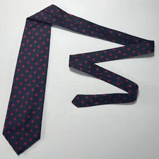 Mark Pendleton Tie Men's Blue Polka Dot 100% Silk Necktie Handmade In USA