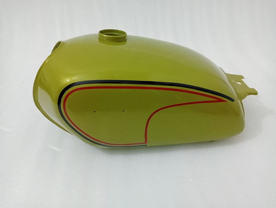 Honda CL350 Scrambler 1973 Candy Panther pintura dorada acero gasolina combustible tanque gasolina Foto 3 de 4