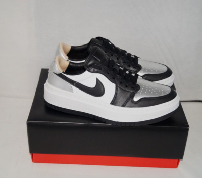 NWOB NIKE AIR JORDAN 1 ELEVATE LOW SE White, Black, Silver Leather Women's 9 M