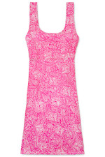 Women's Dress - Printed Floral Dress - Sundress - Small - Pink Rose