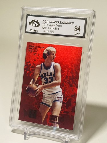 Larry Bird 2013-14 Fleer Retro Precious Metal Gems PMG #231 Red 99/150 - Picture 5 of 7