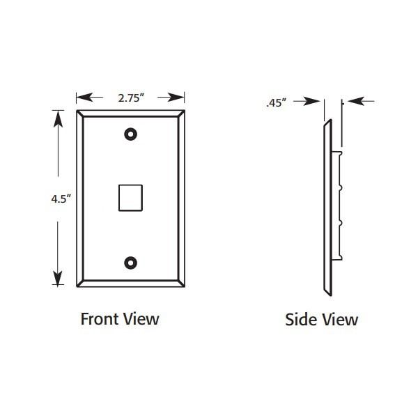 Leviton 43080-1S4 QuickPort Wandplatte – Einzelfach, 4 Anschlüsse, Edelstahl Gebürstet, Für Standard-Elektrokästen