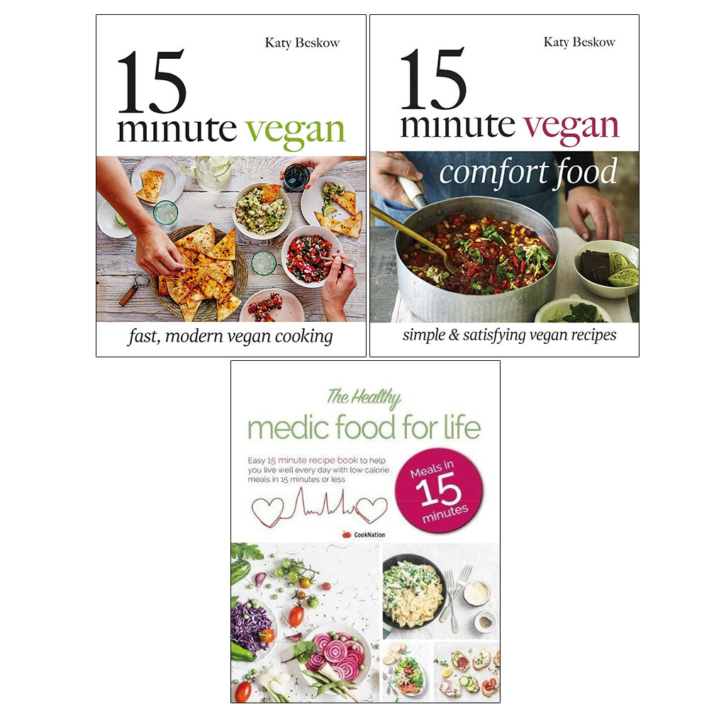 15 Minute Vegan, Fast,modern, The Healthy Medic 3 Books Collection Set PB NEW
