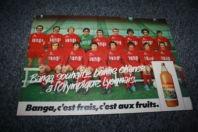 1/2 page POSTER de revue Vintage )) équipe OL LYON 1977