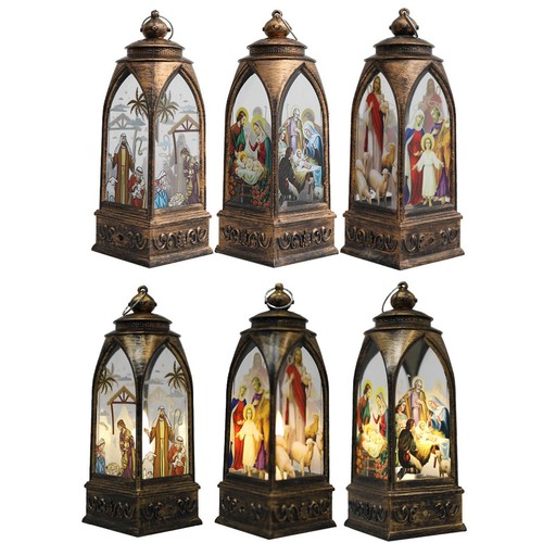 Nativity Scene Lantern Vintage Lanterns Decorative Indoor Lantern Table classy - Bild 5 von 6