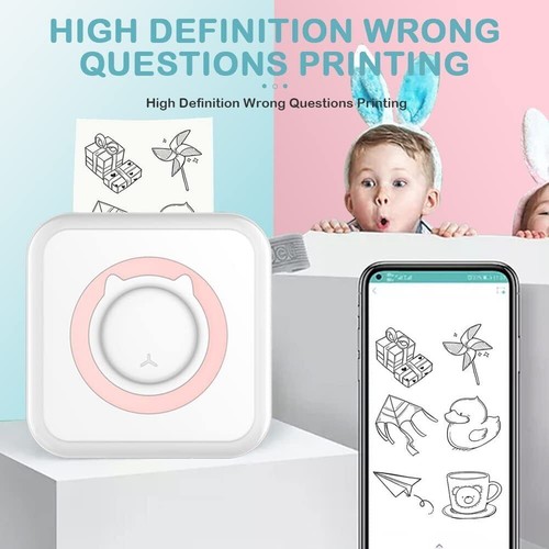 Profi Mini Drucker Pocket Printer für Smartphone Inkless Handy Thermod 13roll DE - Bild 5 von 21