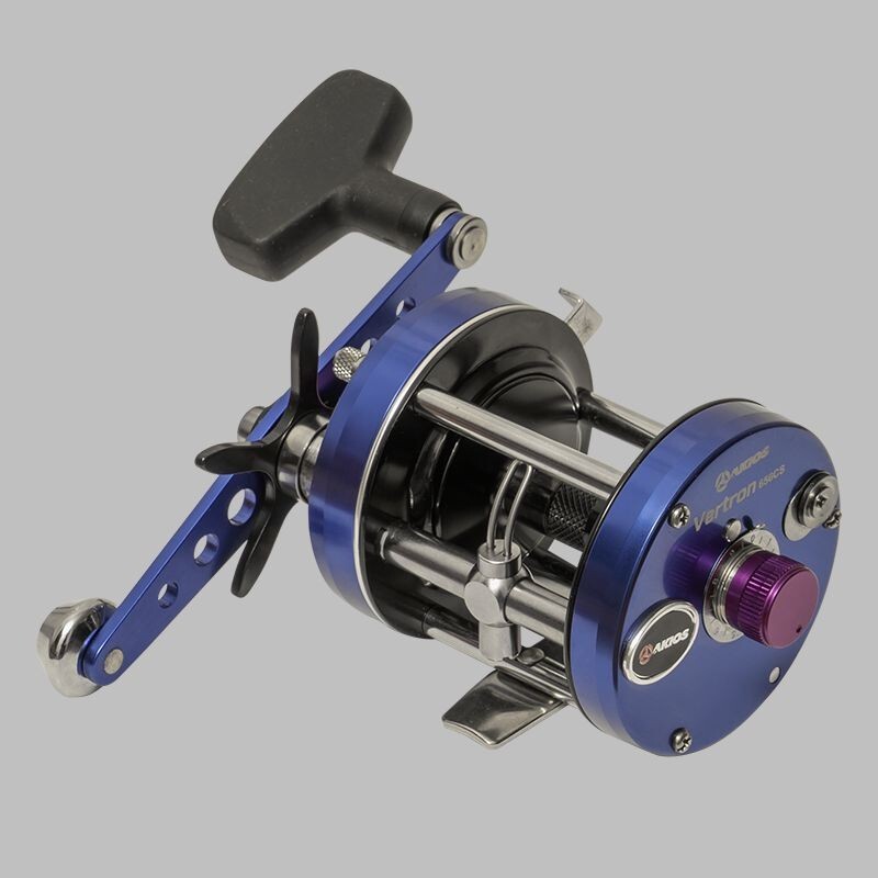 Akios Vertron 656CS Boat Multiplier Fishing Reel Blue Carbon Fibre 3BB Star Drag