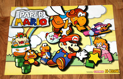 Paper Mario N64 / Gamecube Characters Rare Poster 56x40cm 2001 Nintendo 64