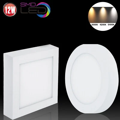 LED Panel Lampe Deckenleuchte Aufputz Wandleuchte Strahler Aufbau Panellampe 12W - Bild 1 von 3