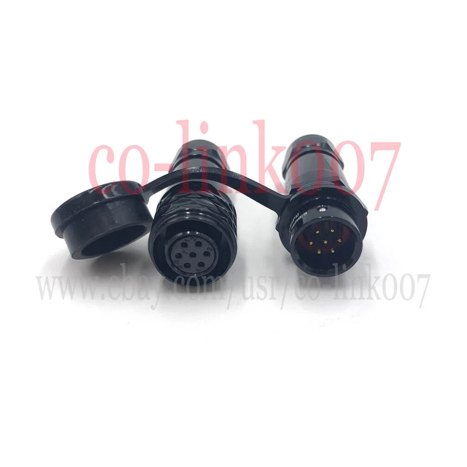 SA12 Inline 7pin Waterproof IP67 Electric Cable Wire Connector Female Plug  - Image 4 of 4