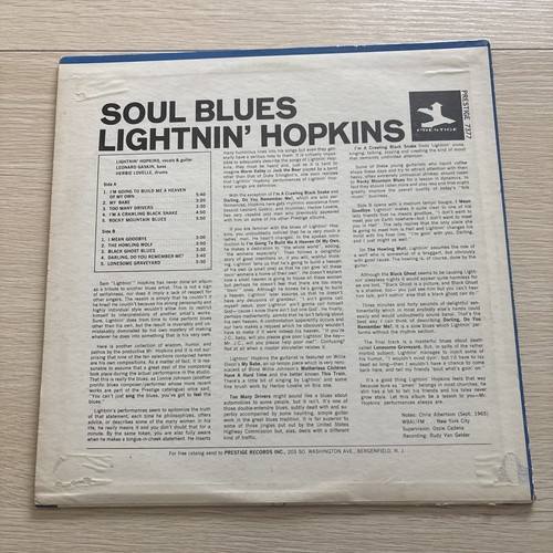LIGHTNIN HOPKINS Soul Blues LP Blues / VINYL RECORD - Picture 2 of 2