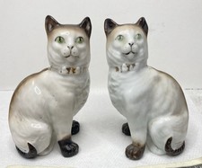 Antique Staffordshire Cats In Staffordshire Art Pottery for sale