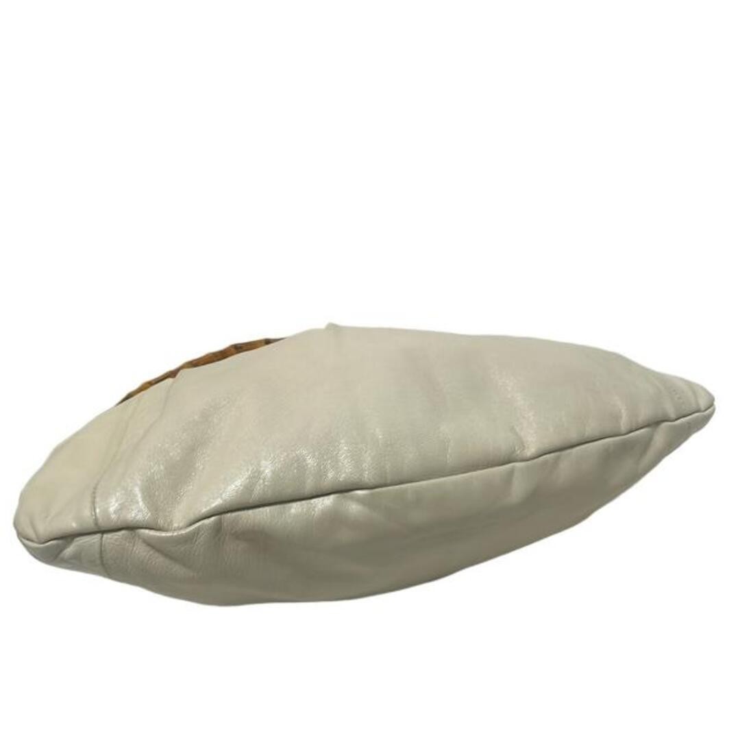 Gucci Bamboo Tote Bag Ivory Leather Studded Used 24x25-41cm thumbnail 4