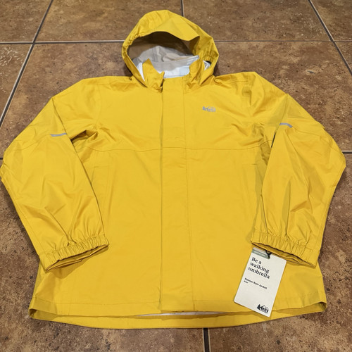 REI Rainier Rain Jacket Kids' NWT Size Boys Large Youth Goldenrod Yellow