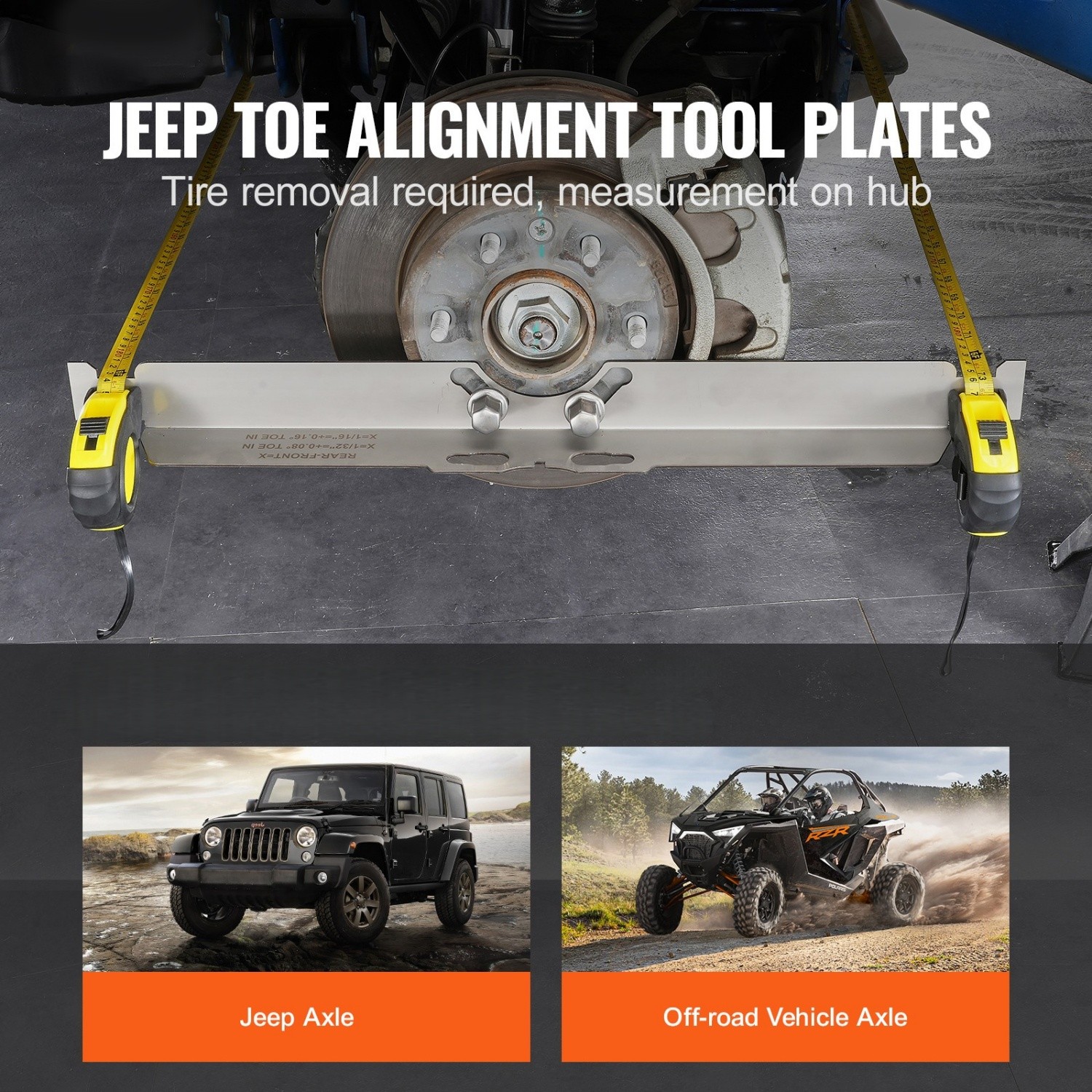 Wheel Alignment Tool Toe Plates Accurate Measurements with 2 Tape Measures US