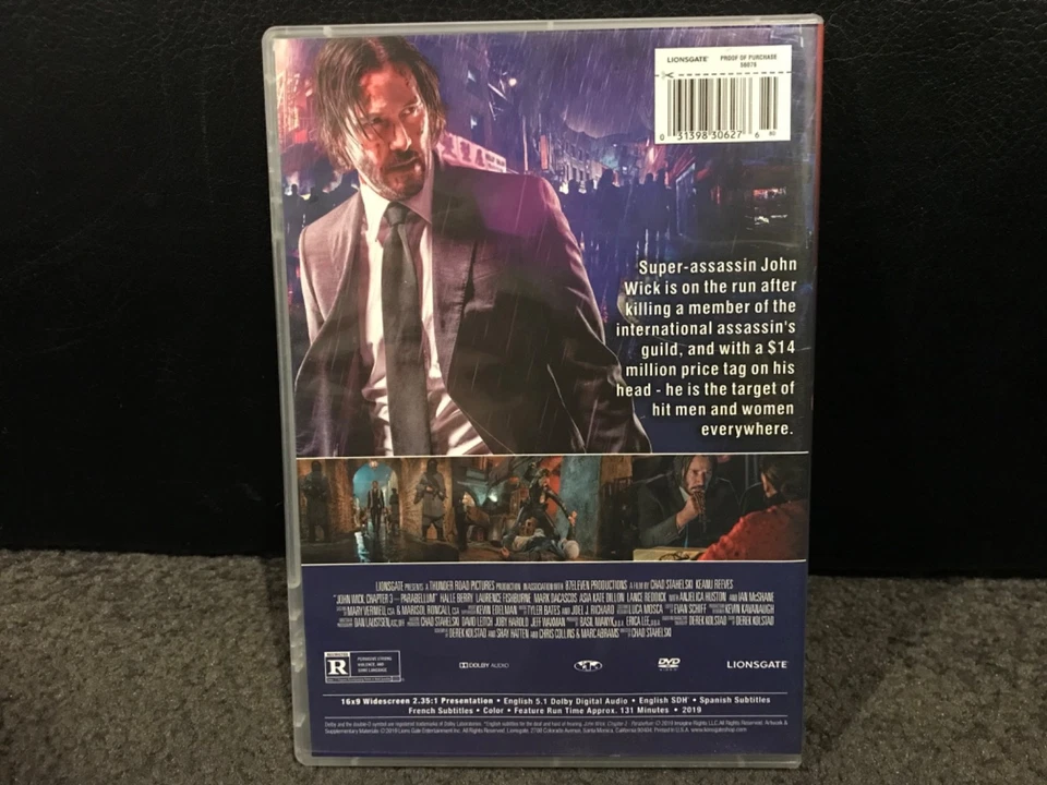 John Wick-Chapter 3-Parabellum (DVD, 2019) VGC. Reg 1. Free post. Keanu Reeves - image 2 of 2