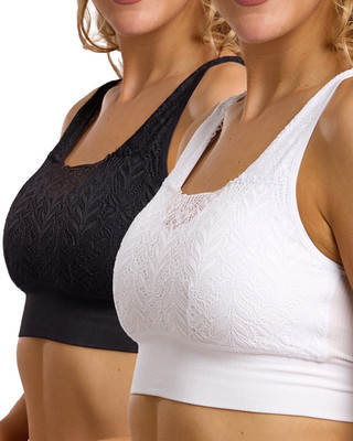 Marlon Damen Bralets 2er Pack verschiedene Spitzen stützende bequeme BHs