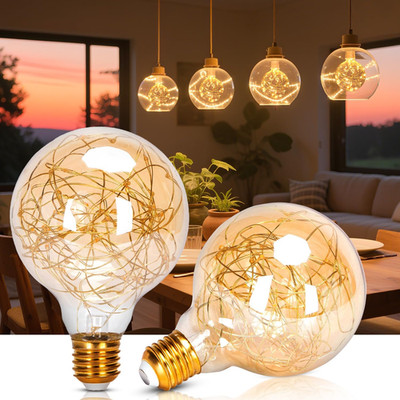 Aigostar - Led-Lampe E27 G95 Vintage 1.2W, Warmweißes Licht 2500K, 50 Lumen, Dek