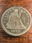 1849-P Seated Liberty Quarter 25C Great Coin! Better Date! SHIPS FREE!