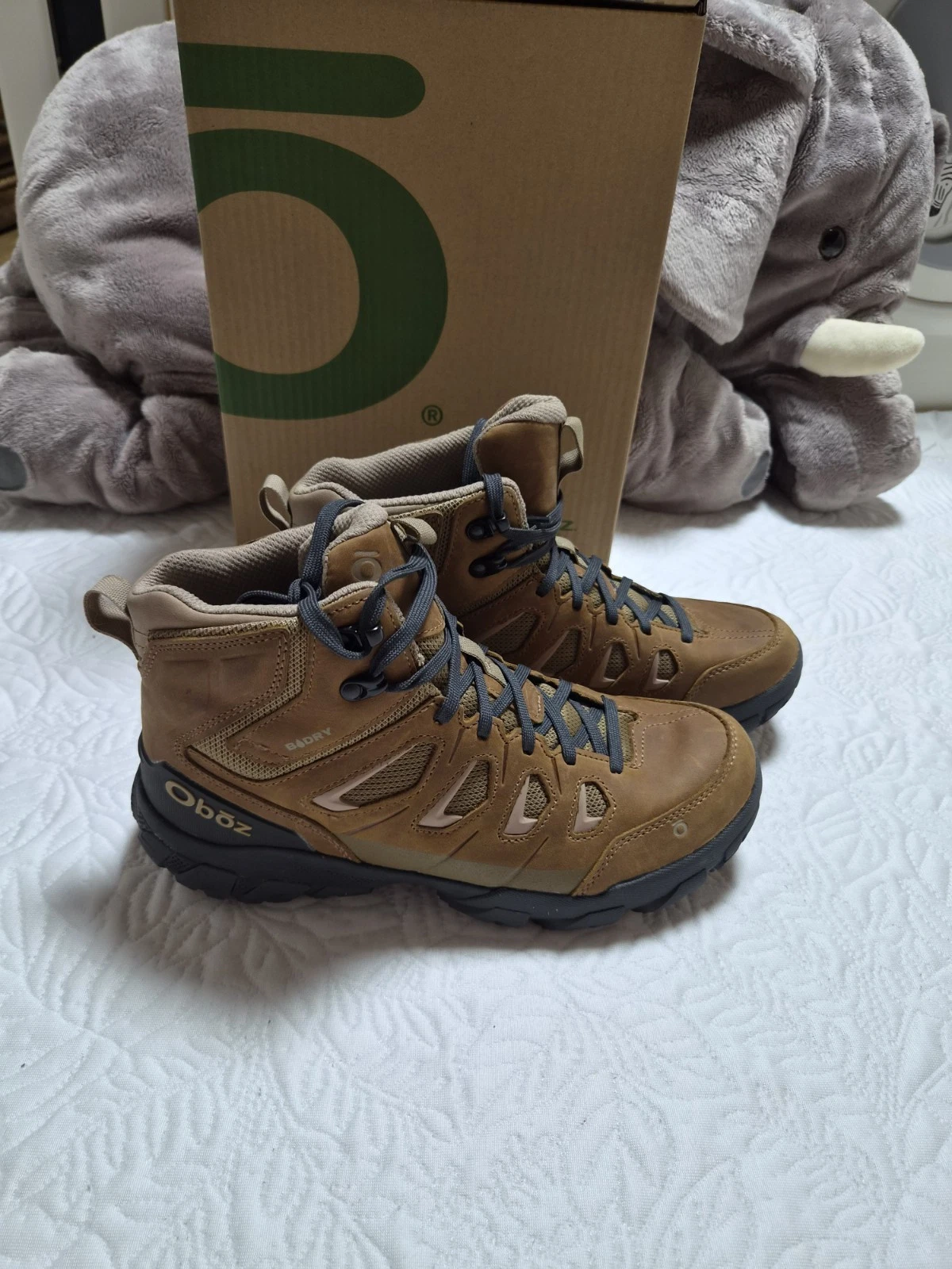 Oboz Sawtooth X Mid B-DRY Waterproof Men's Hiking Boots Sandhill Size 9.5 BNIB