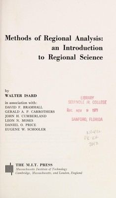 Methods of Regional Analysis : An Introduction to Regional Scienc