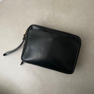 Gucci Diamante Clutch Pouch Black Leather Authentic
