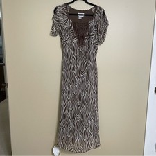 Adrianna Papell silk formal cocktail dress animal print size 6