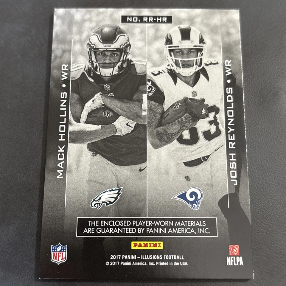 Mack Hollins Josh Reynolds 2017 Illusions Patch Relic #RR-HR Serial #d 28/100 - Image 2 of 4