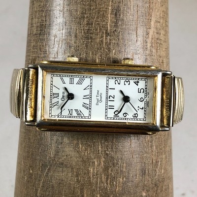 Orvis Women Dual Time Gold Expansion Band 22mm Watch 7