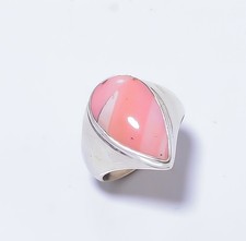 Pink Opal - Australia 925 Sterling Silver Solitaire Handmade Ring s.8.5 A323