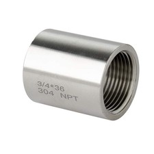 304 Stainless Steel Pipe Coupling Fitting 3/4" x 3/4" Female Coupler 1.4" Length