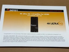 Gefen 1:8 HDMI 2.0a & Audio Splitter w/ 4K UHD, FST & 3D - 300 MHz