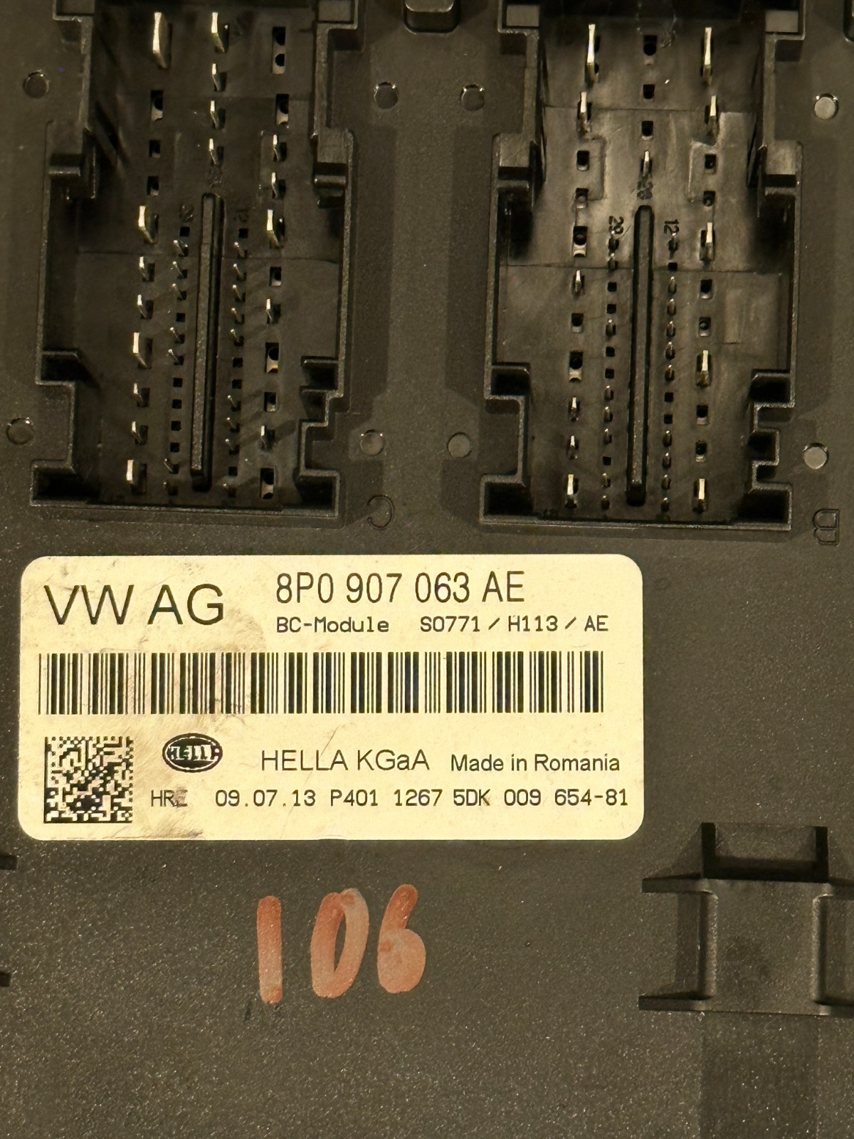 2014 AUDI R8 ONBOARD SUPPLY CONTROL MODULE 8P0 907 063 AE