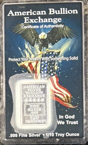 American Bullion Exchange 1/10 OZ Silver Bar 1/10 OZ BU