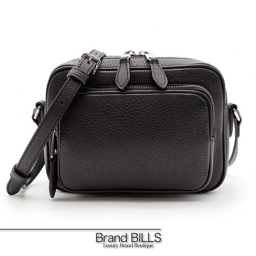 item BURBERRY camera bag shoulder bag crossbody leather black unisex