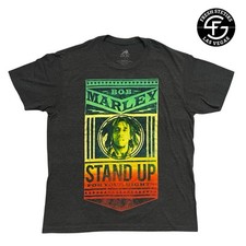 Bob Marley Tee Reggae Shirt Short Sleeve Gray Zion Lightweight Men Size Large