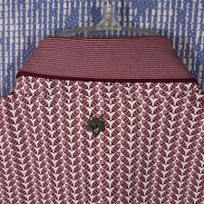 Greyson Polo Shirt Mens Large Golf Performance Geometric Feather Maroon