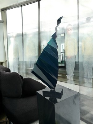 Modern Sculpture Abstract 25 x 9 Inches Unique Piece Art 