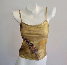 Eye Candy Vintage Cami Top Small Abstract Print Metallic Edgy Glam Grunge Street
