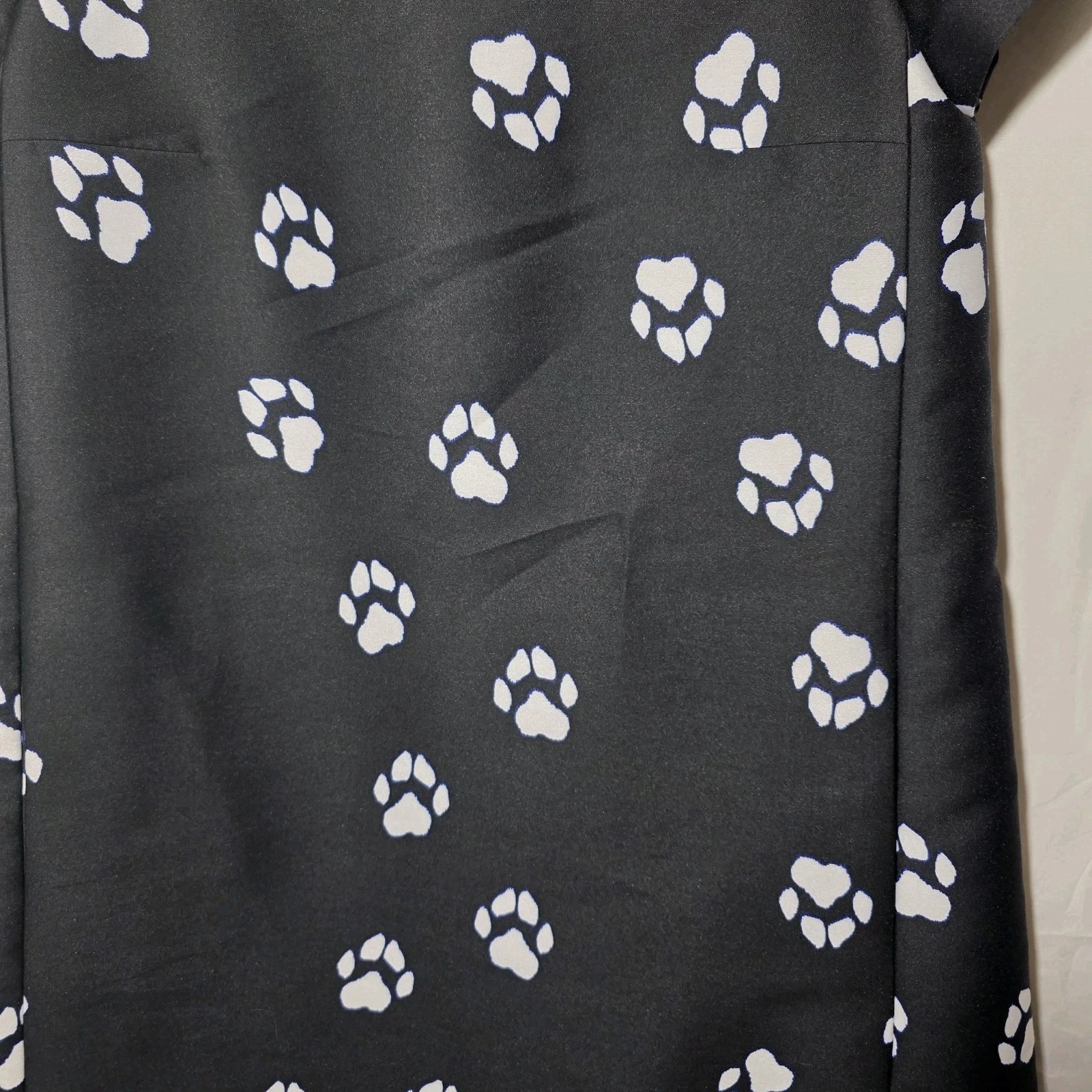 Abito Kate Spade Stampa Zampa Swing Taglia 0 Small Nero Bianco Animale