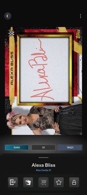 Topps WWE Slam Digital Alexa Bliss Kiss Card Rare Pink Sig 2021