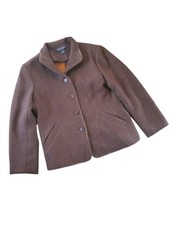 Brooks Brothers women s wool Herringbone blazer jacket size 8 brown