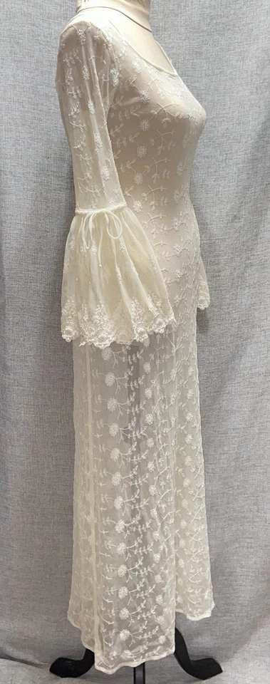 Rare Vtg Victorias Secret  Sheer Chantilly Style Lace Coquette Maxi Gown Sz S - Image 4 of 4