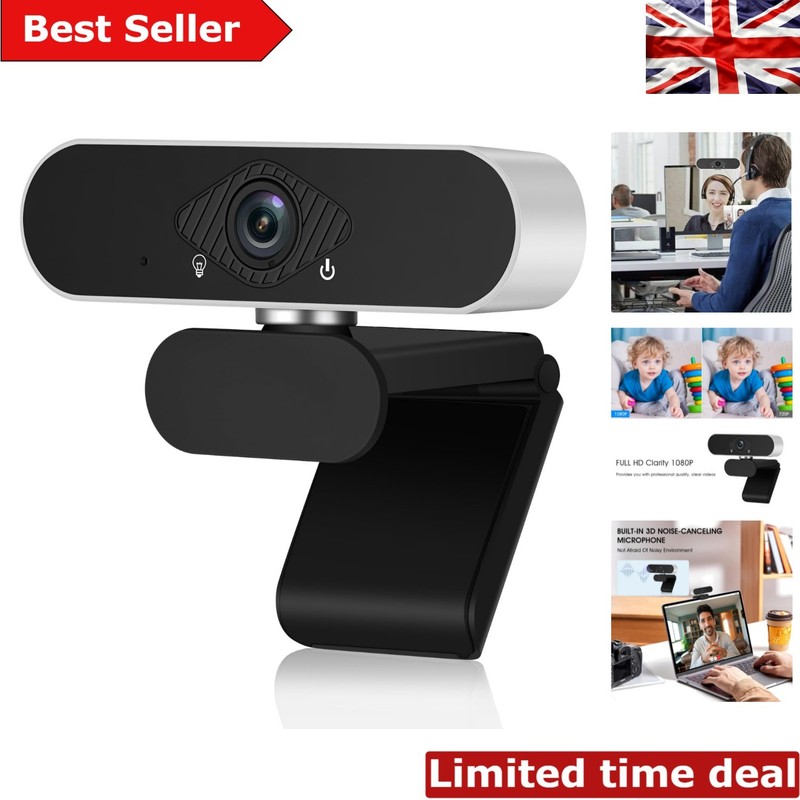 Versatile HD Webcam with 120-Degree View and Noise Cancellation for Streaming