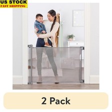 Retractable Baby Safety Gate Child Pet Doorway Mesh Wall Mount 50 Inch Wide New
