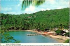 Anse La Raye Village St Lucia Beach Scene with Boats and Trees Postcard